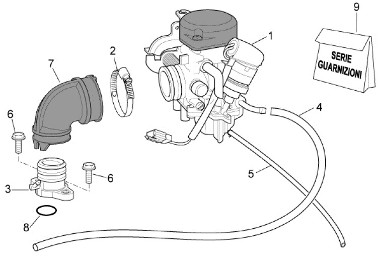 29.18 Karburátor- Scarabeo 100 4T E3 NET 2009 (ZD4VAC..., ZD4VAA...)
