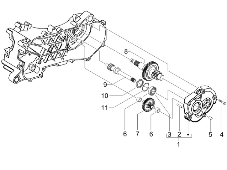 1.25 Převodovka - Gilera Runner 50 PureJet SC 2006 (ZAPC46200)