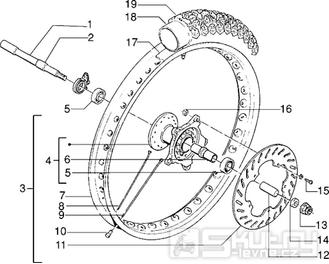 T34 Přední kolo, brzdový kotouč - Gilera RK 50 (VTBC 08000 0001001)