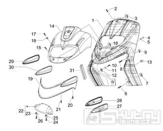 2.26 Přední plast, kapotáž - Gilera Stalker 50 Naked 2008 (ZAPC40102)