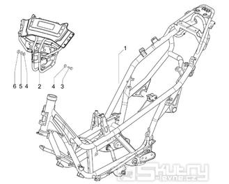 2.01 Rám, stupačky - Gilera Nexus 250 4T LC 2006 UK (ZAPM35300)