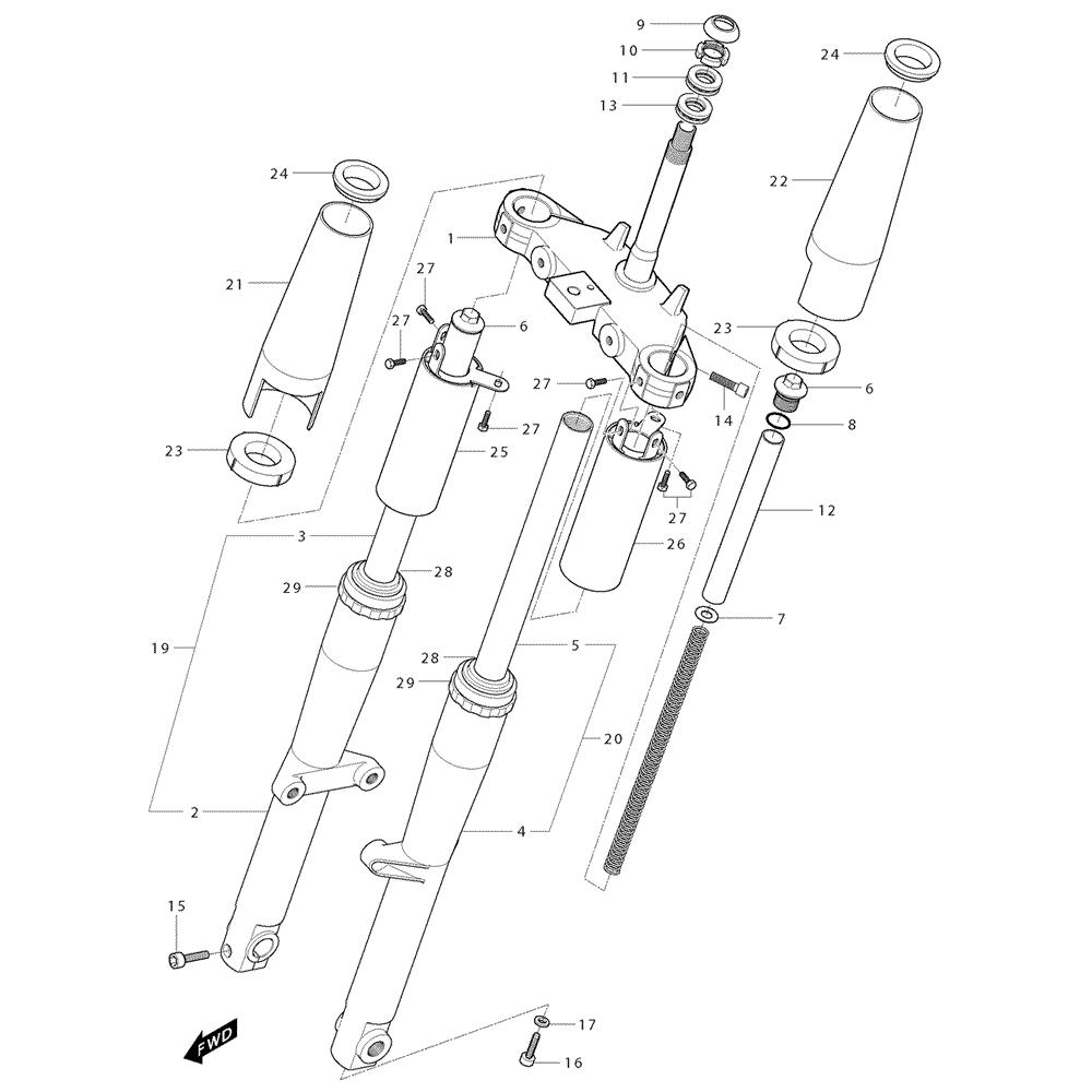 FIG35 Přední vidlice - Hyosung GV 125M C Aquila