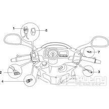 6.01 Přepínače světel a blinkrů, tlačítko startování a houkačky - Gilera Runner 125 VX 4T 2006-2007 UK (ZAPM46300)