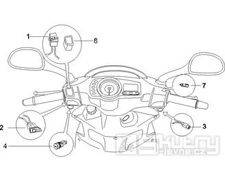 6.01 Přepínače světel a blinkrů, tlačítko startování a houkačky - Gilera Runner 125 VX 4T Speciální série 2007 (ZAPM46300)