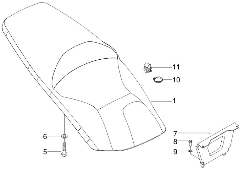 2.39 Sedadlo - Gilera Runner 200 ST 4T LC 2008-2011 (ZAPM46401)