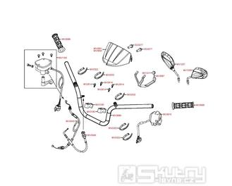 F03 Gripy / Zrcátka / Řidítka / Přední kapotáž - Kymco MXU 500 2WD