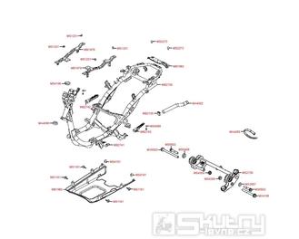 F20 Rám a držák motoru - Kymco Like 50 2T KE10AA