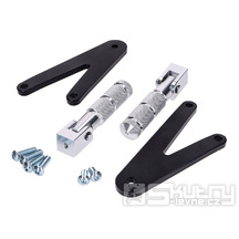 Stupačky spolujezdce CNC stříbrné s držákem pro Beta RR 50, RR 125