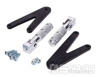 Stupačky spolujezdce CNC stříbrné s držákem pro Beta RR 50, RR 125