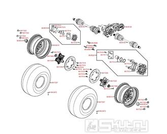 F07 Přední kola, brzdy a poloosy - Kymco MXU 450i LC90AE