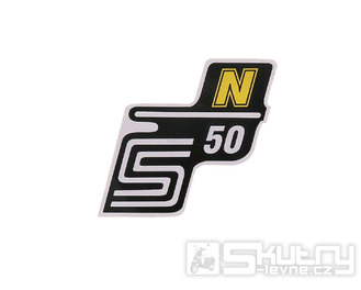 Nápis S50 N samolepicí fólie žlutá pro Simson S50
