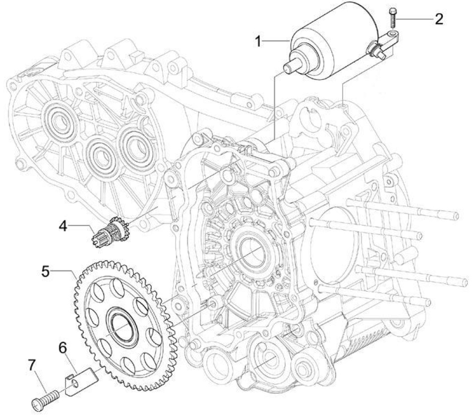 1.20 Elektrický startér motoru - Gilera Oregon 250 2007-2009 (RGEYN25D5)