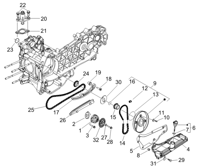 1.18 Olejové čerpadlo - Gilera Runner 200 VXR 4T LC 2006 UK (ZAPM46400)