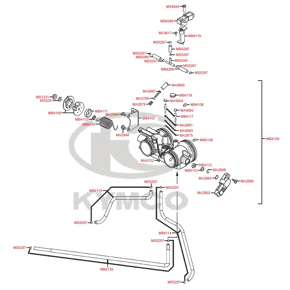 E10 Škrtící klapka - Kymco MyRoad 700i ABS SAADAB