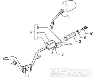 T39 Levá rukojeť, brzdová páčka, zrcátko - Gilera Runner 125 VX 4T LC (ZAPM24200)