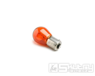 Žárovka BAU15s (kolíky šikmé) 12V 21W oranžová