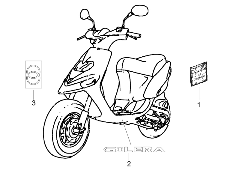 2.38 Samolepky, loga - Gilera Stalker 50 2T Speciální edice 2007-2008 (ZAPC40100)