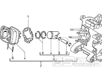 T4 Válec a pístní sada - Gilera DNA 50ccm 2T 1998-2005 (ZAPC27000...)