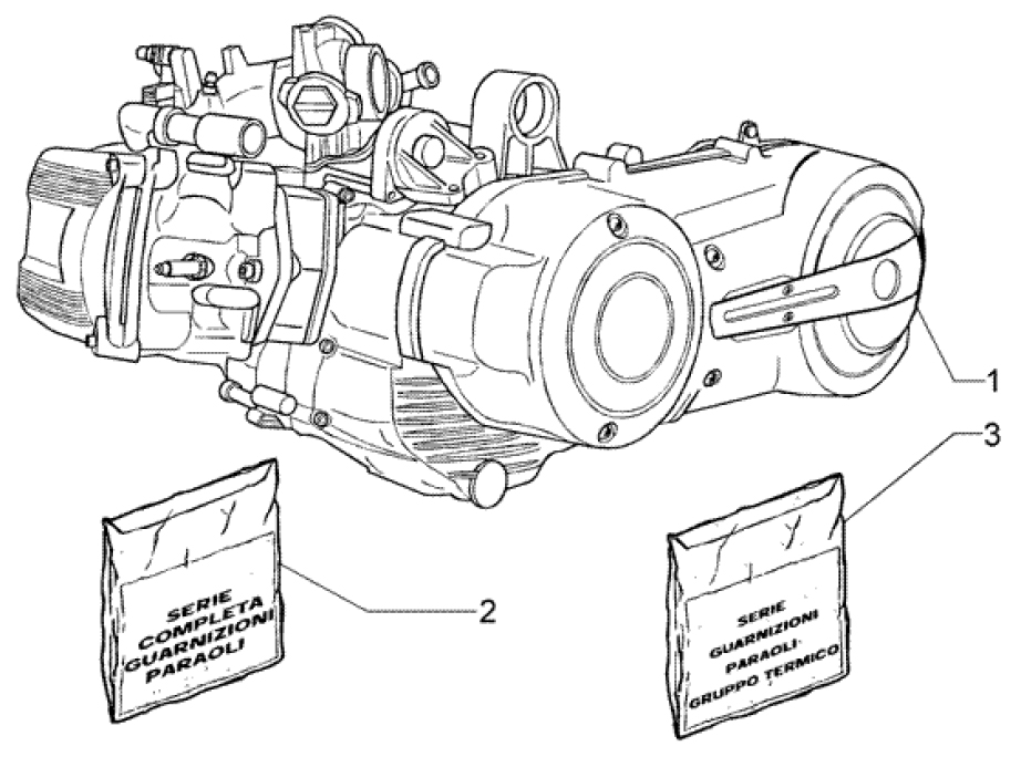 T1 Motor - Gilera Nexus 500ccm 4T LC do roku 2005 (ZAPM35200... , ZAPM3510...)