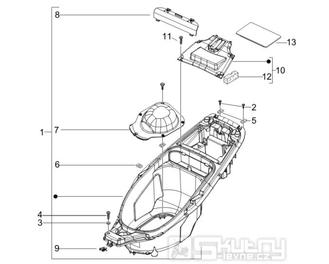 2.34 Podsedlový prostor pro přilbu - Gilera Runner 200 VXR 4T LC 2006 UK (ZAPM46400)