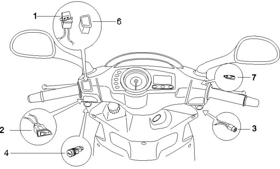 6.01 Přepínače světel a blinkrů, tlačítko startování a houkačky - Gilera Runner 200 VXR 4T LC Race 2005-2006 (ZAPM46200)
