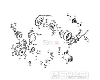 E06 Alternátor, startér a kryt - Kymco SECTOR 125