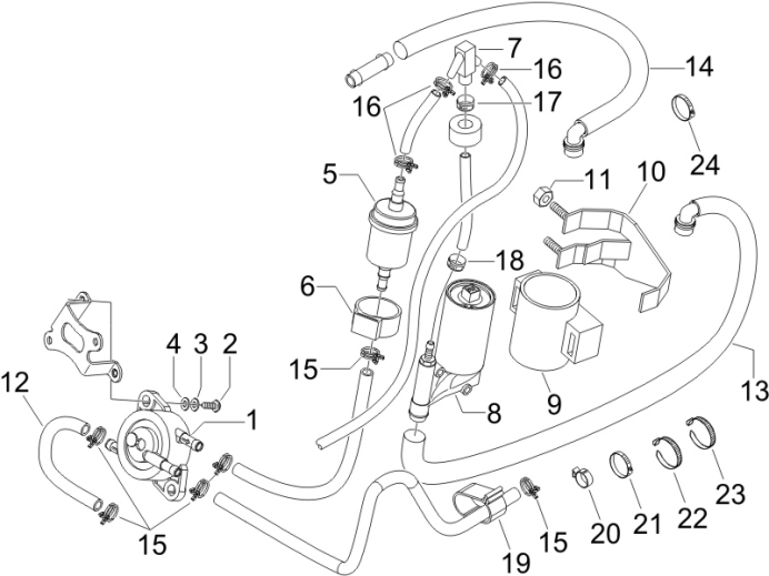 2.53 Palivový systém - Gilera Runner 50 PureJet Race 2005 (ZAPC46200)