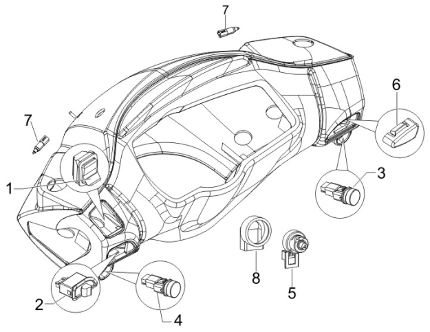 6.01 Přepínače světel a blinkrů, tlačítko startování a houkačky - Gilera Runner 50 PureJet ST 2008 (ZAPC46200)