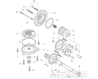13 Olejové čerpadlo / Filtr - Hyosung GT 250 R