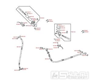 F04 Hlavní brzdový válec přední a brzdové hadice - Kymco Downtown 300i