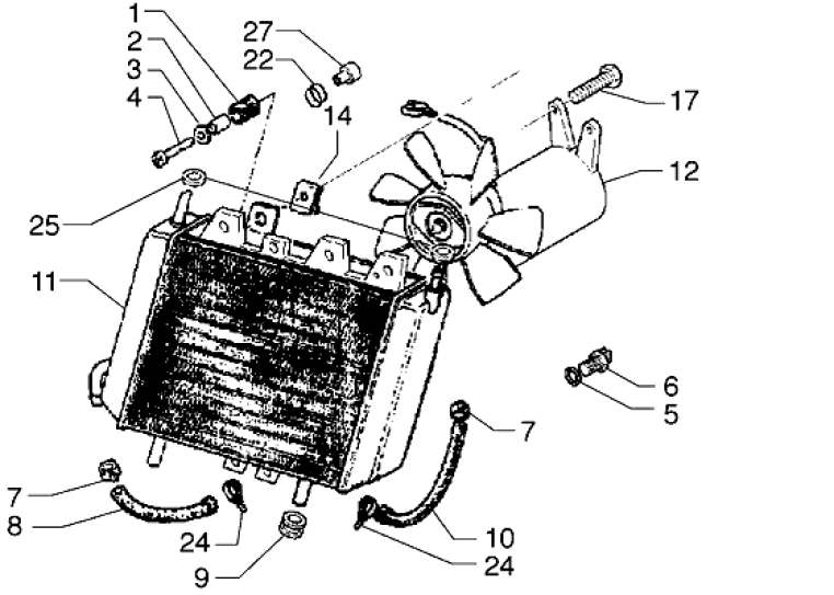 T24 Chladič - Gilera Runner 125 VX 4T LC (ZAPM24200)
