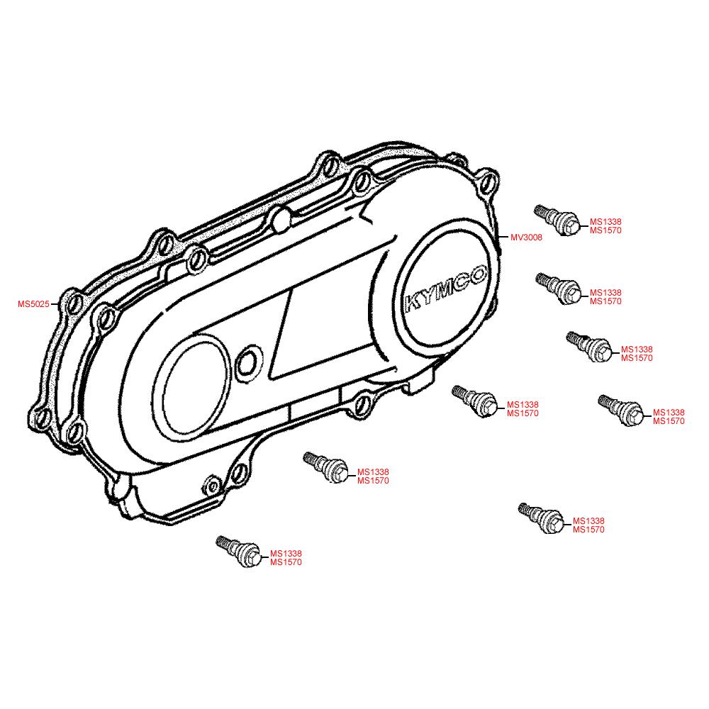 E05 Kryt variátoru - Kymco MXU 50