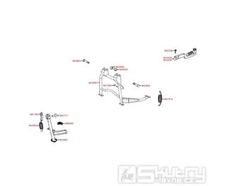 F15 Hlavní stojan / boční stojan / nakopávací páka - Kymco Agility 50 One 4T / MMC 4T