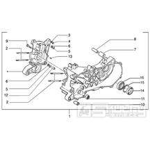 T2 Skříň klikové hřídele - Gilera Runner Purejet 50 1998-2005 (ZAPC36100)