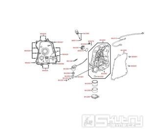 E04 Kryt skříně klikové hřídele pravý - Kymco Xciting 500i [AFI]