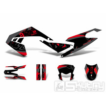 Celopolep v černo-červeno-šedém matném provedení pro Aprilia RX 50 od r.v. 2018-