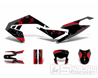 Celopolep v černo-červeno-šedém matném provedení pro Aprilia RX 50 od r.v. 2018-