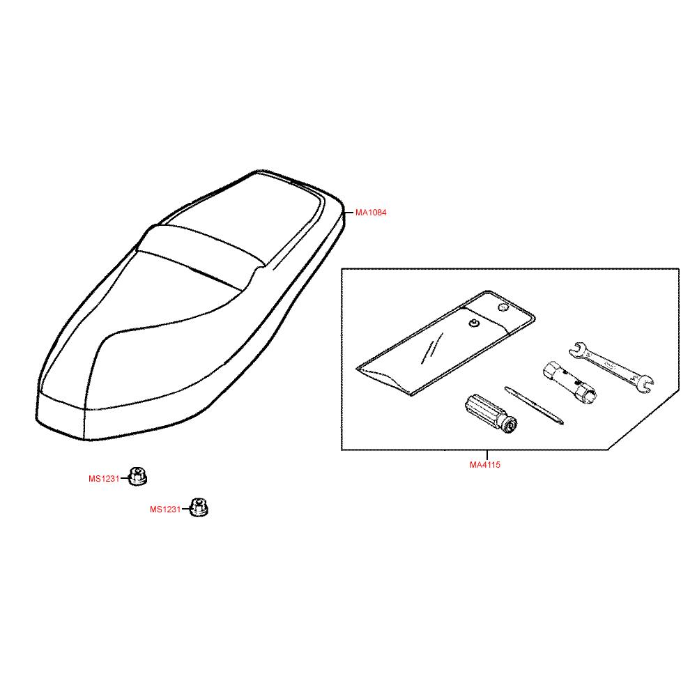 F09 Sedačka a nářadí - Kymco Movie XL 125