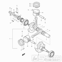 06 Kliková hřídel / Píst - Hyosung GV 250 Aquila
