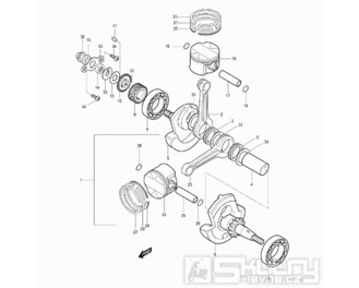 06 Kliková hřídel / Píst - Hyosung GV 250 Aquila