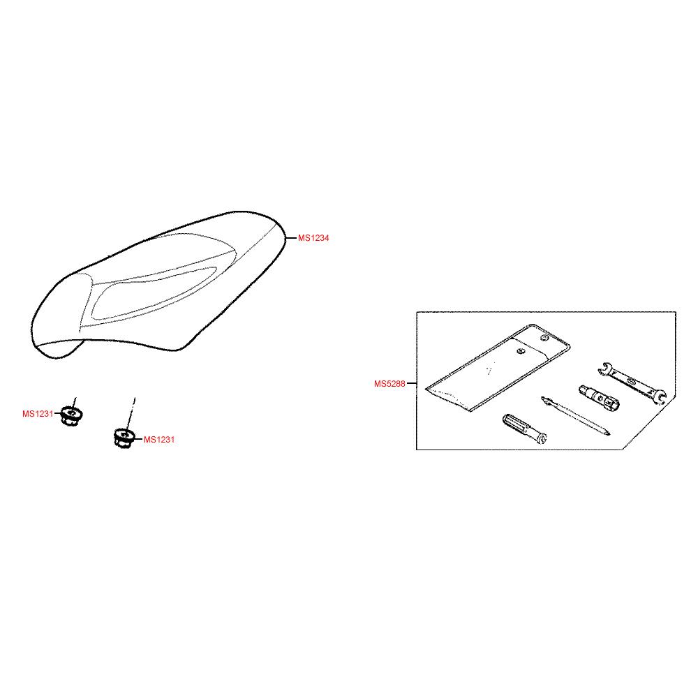 F09 Sedačka a nářadí - Kymco Top Boy 50