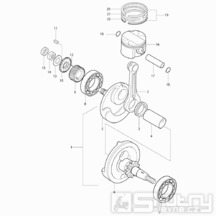 06 Kliková hřídel / Píst - Hyosung RT 125D Karion