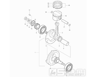 06 Kliková hřídel / Píst - Hyosung RT 125D Karion