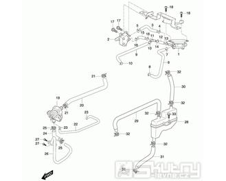 17 Sekundární vzduchový ventil / Benzinové čerpadlo - Hyosung 450 Sport Quad