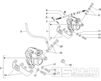 5.01 Brzdový třmen, destičky - Gilera Runner 50 PureJet 2005-2006 (ZAPC46200)