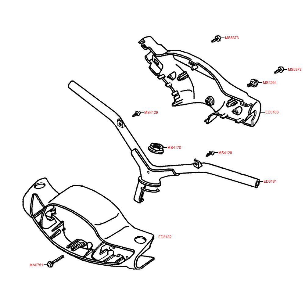 F04 Řídítka / kapotáž řídítek - Kymco DJ 50