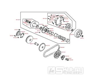 E06 Odstředivá spojka / Variátor - Kymco Agility 50 Carry 4T KG10DA