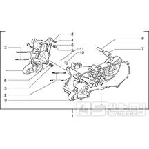 T2 Skříň klikové hřídele - Gilera Ice 50ccm do 2005 (ZAPC30000...)