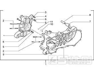 T2 Skříň klikové hřídele - Gilera Ice 50ccm do 2005 (ZAPC30000...)