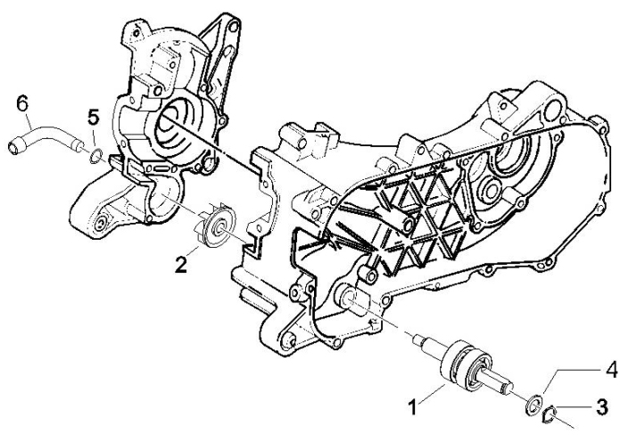 1.19 Vodní čerpadlo - Gilera Runner 50 SP 2010-2012 (ZAPC46100, ZAPC46300, ZAPC4610001)